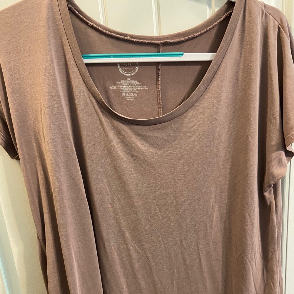 Tan/purple T-shirt